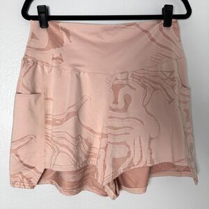 Gymshark Shorts Women's (XL) Pink GS Power Jacquard Athletic Gym